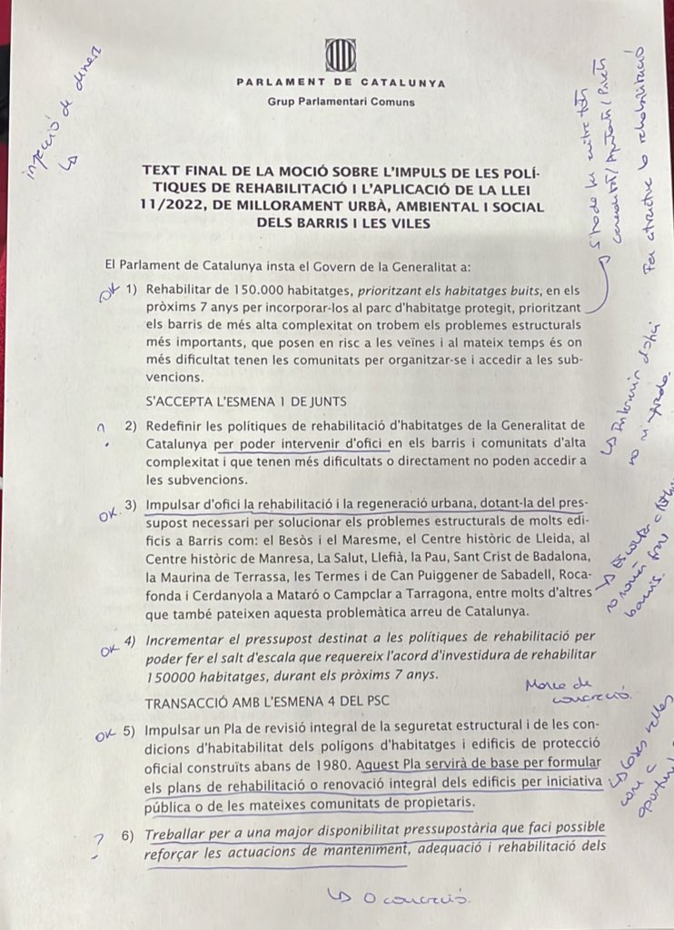AgustiColomines's tweet photo. Avui al @parlamentcat el diputat @Ciddavid, de @SomComuns, ha fet una performance demagògica sobre l’habitatge seguint el blablablà de l’esquerra woke. Si fos realment d’esquerra, no diria les bestieses que ha dit sobre qui pateix els efectes de la desigualtat. Hauria de rellegir Marx per afinar millor. Però és que, a més, el soci dels @socialistes_cat ha oblidat que el seu grup comparteix el govern de Madrid amb el @PSOE (i per tant, el ministeri del ram) i que a Barcelona han manat durant vuit anys i no han resolt la qüestió de la manca d’habitatge públic o bé el foment de la rehabilitització de pisos i edificis. Al revés, la precarietat s’ha agreujat. Com diu la dita: “qui presum, fa fum”. Tot i l’argumentari inflamat, des de @JuntsParlament hem decidit votar a favor de la moció sobre la rehabilitació d’habitatges defensada tan maldestrament.