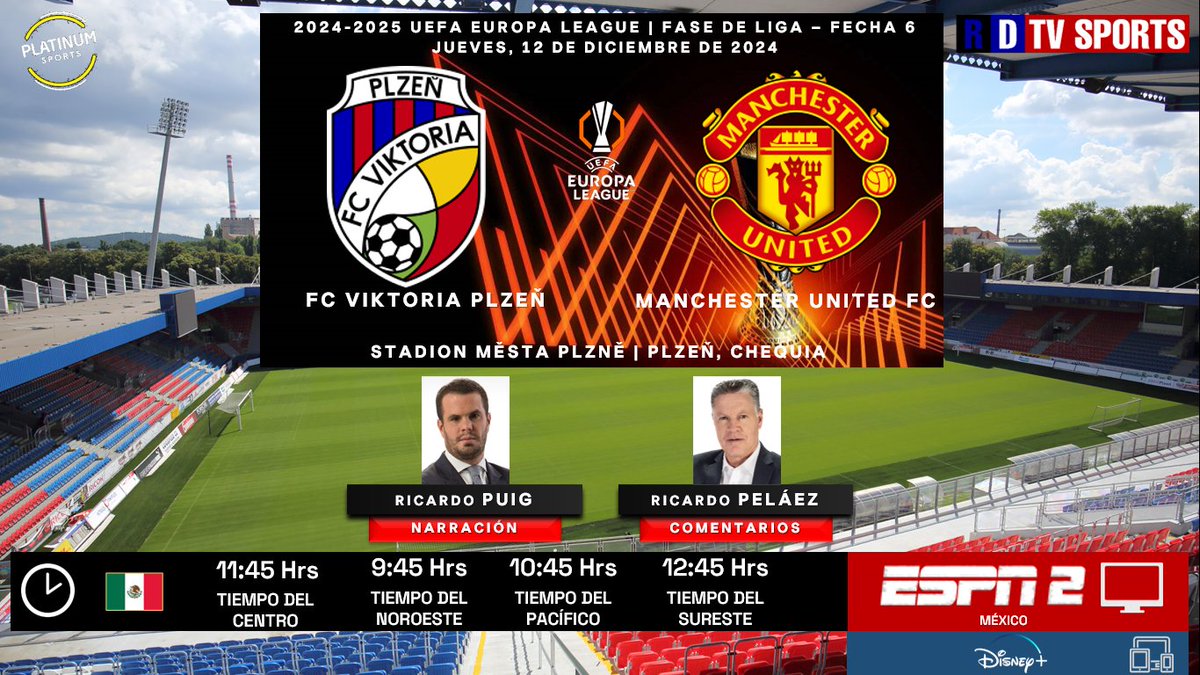 ramonovic09's tweet photo. #UEL 2024-2025 #FaseDeLiga #Fecha6 | ๐จ๐ฟ #ViktoriaPlzeล ๐ #ManchesterUnited ๐ด๓ ง๓ ข๓ ฅ๓ ฎ๓ ง๓ ฟ
๐๏ธ Hoy
๐ฒ๐ฝ โฐ 11:45 Hrs TC, 9:45 Hrs TP
๐บ @ESPNmx 2
๐ฑ๐ป @disneyplusla ๐ฒ๐ฝ
๐ค @puig_ricardo
๐ค๐ @RPELAEZ9
๐คณ๐ผ #UELxESPN #PLZMUN #PLZMAN https://t.co/YSKe4aRLC7