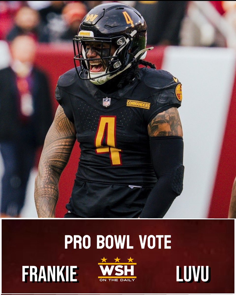WSHontheDaily's tweet photo. Frankie Luvu x #ProBowlVote 

Retweet to vote
1 retweet - 1 vote

#RaiseHail https://t.co/B3blVB2te5