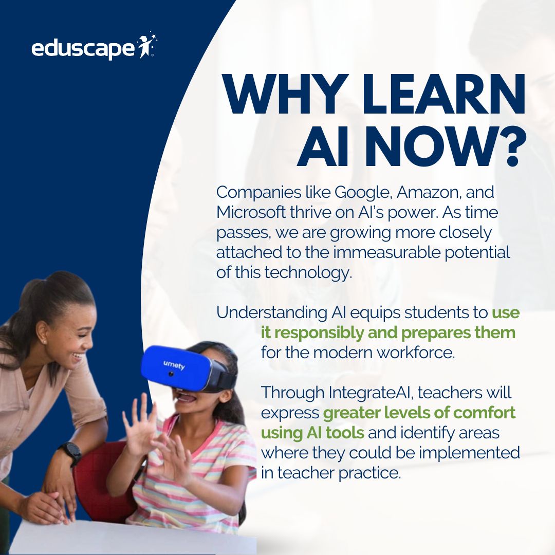 Eduscape's tweet photo. ๐ง๐ป IntegrateAI provides practical strategies to bring AI & computer science benefits into real classroom settings.
๐ Happy #CSEdWeek! Take the next step of becoming a pioneer in the classroom: https://t.co/hW5pRMRnxU
#Eduscape #ComputerScience #RethinkLearning #IntergrateAI https://t.co/jbQ7E05Wf5