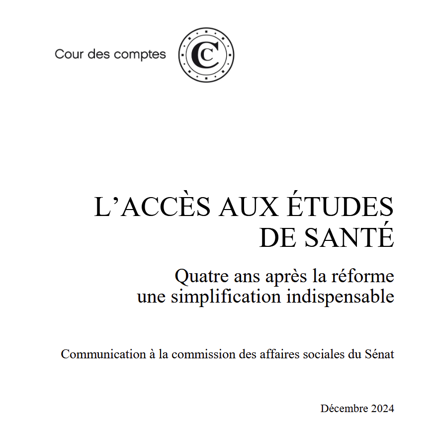 🔴Réforme de l'accès aux études de santé (2019) : un avion sans pilote, un système inique et une véritable machine à décourager nos étudiants ... Tout ça pour des résultats largement en deçà des objectifs ! 

Le rapport de la Cour des comptes présenté au Sénat qui passe au crible