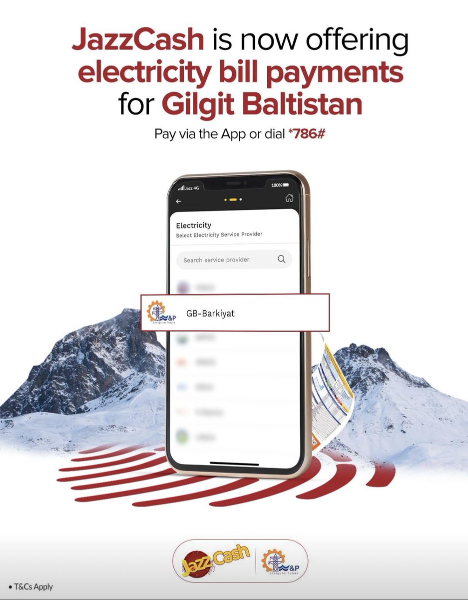 arifmschaudhary's tweet image. Now it's easier for Gilgit Baltistan residents to pay their electricity bills with  @JazzCash Enjoy the convenience of secure payments from home, saving time &amp;amp; travel costs. #JazzCash #FinancialInclusionforall #DigitalPakistan 🇵🇰