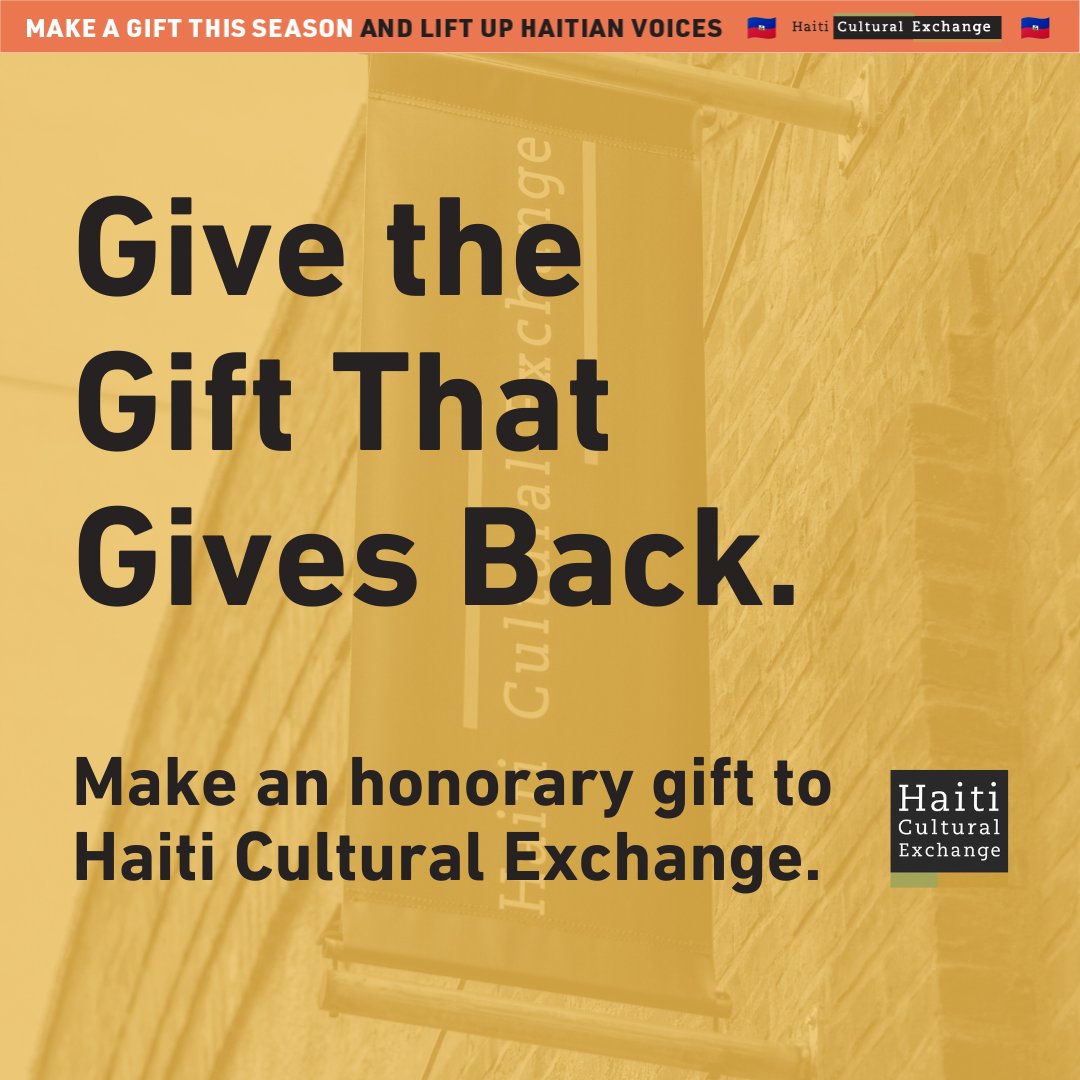 🎁Give the Gift That Gives Back

This holiday season, gift a tribute donation to someone you care about. Your gift marks a promise for a future grounded in culture and joy.

haiticulturalx.networkforgood.com

#GiveBack #donate #haitianculture