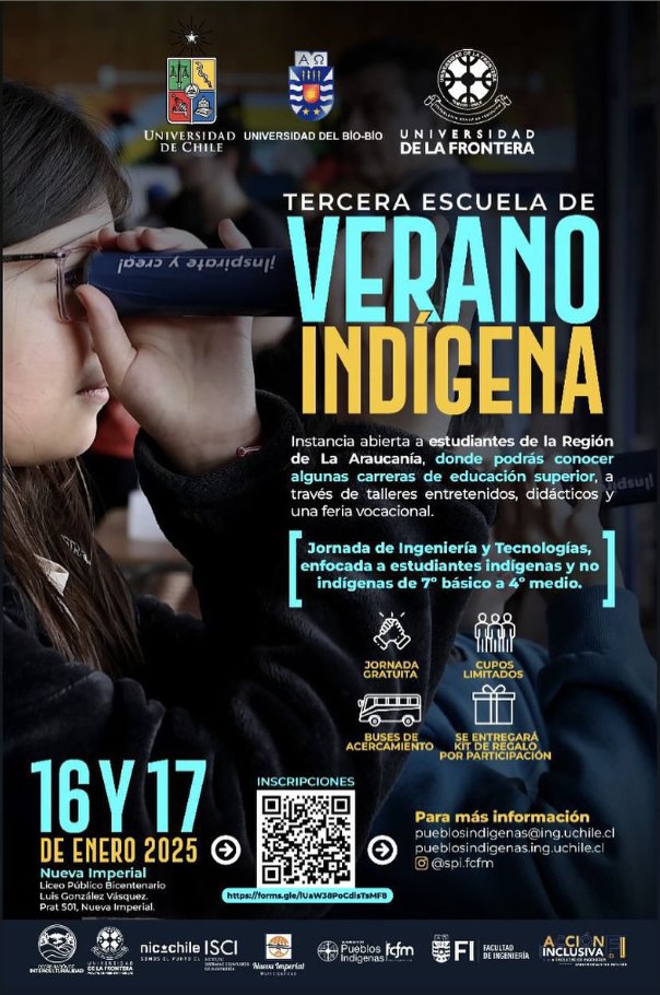 🌿La Subdirección de Pueblos Indígenas de <a href="/UChile_Beauchef/">U. Chile - Ingeniería y Ciencias</a> invita a la Tercera Escuela de Verano Indígena #Mapuche  <a href="/UFrontera/">UFRO</a> <a href="/ubbchile/">U. del Bío-Bío</a>