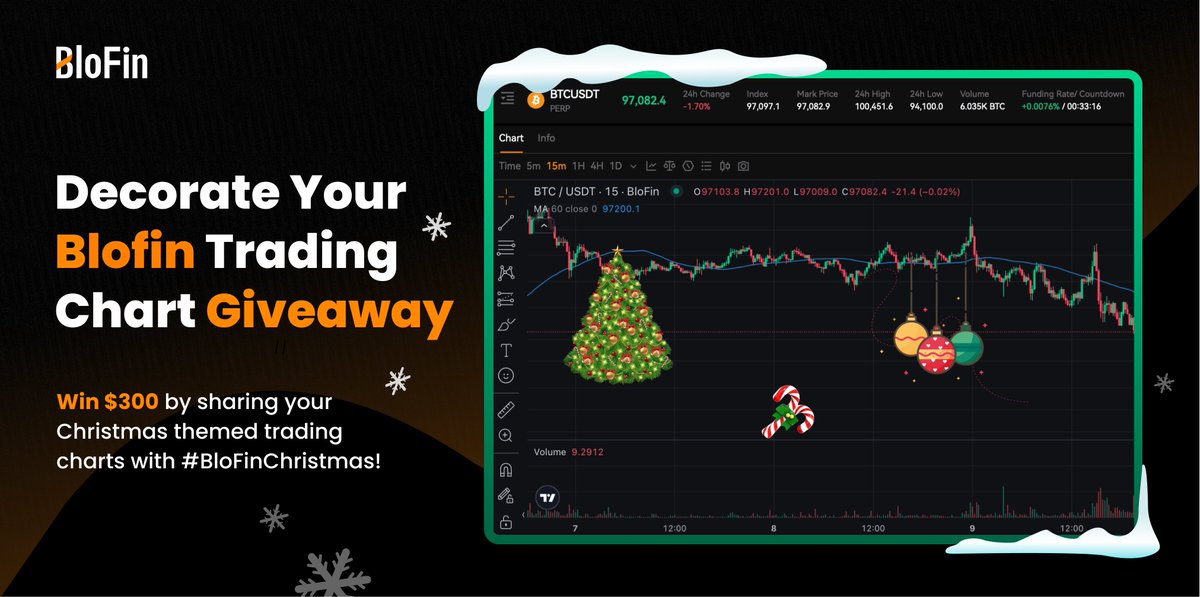 BloFin Exchange (@blofin_official) on Twitter photo We’re giving away $350 USDT to make your Christmas wishes come true 🎅
You can win, here is how:
🔸 Retweet
🔸 Follow <a href="/BloFin_Official/">BloFin Exchange</a>
🔸 Share your Christmas themed BloFin chart using #BloFinChristmas & tag 2 friends.
Winner announced in 1 week, think big & be creative! We’re giving away $350 USDT to make your Christmas wishes come true 🎅
You can win, here is how:
🔸 Retweet
🔸 Follow <a href="/BloFin_Official/">BloFin Exchange</a>
🔸 Share your Christmas themed BloFin chart using #BloFinChristmas & tag 2 friends.
Winner announced in 1 week, think big & be creative!
