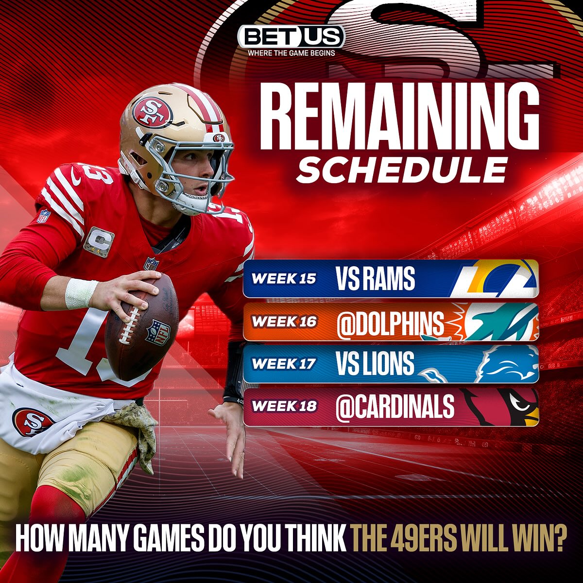 OurSf49ers's tweet photo. Predict the 49ers record at the end of the regular season: (6-7 currently) ⬇️ https://t.co/z5ktLtjJ67