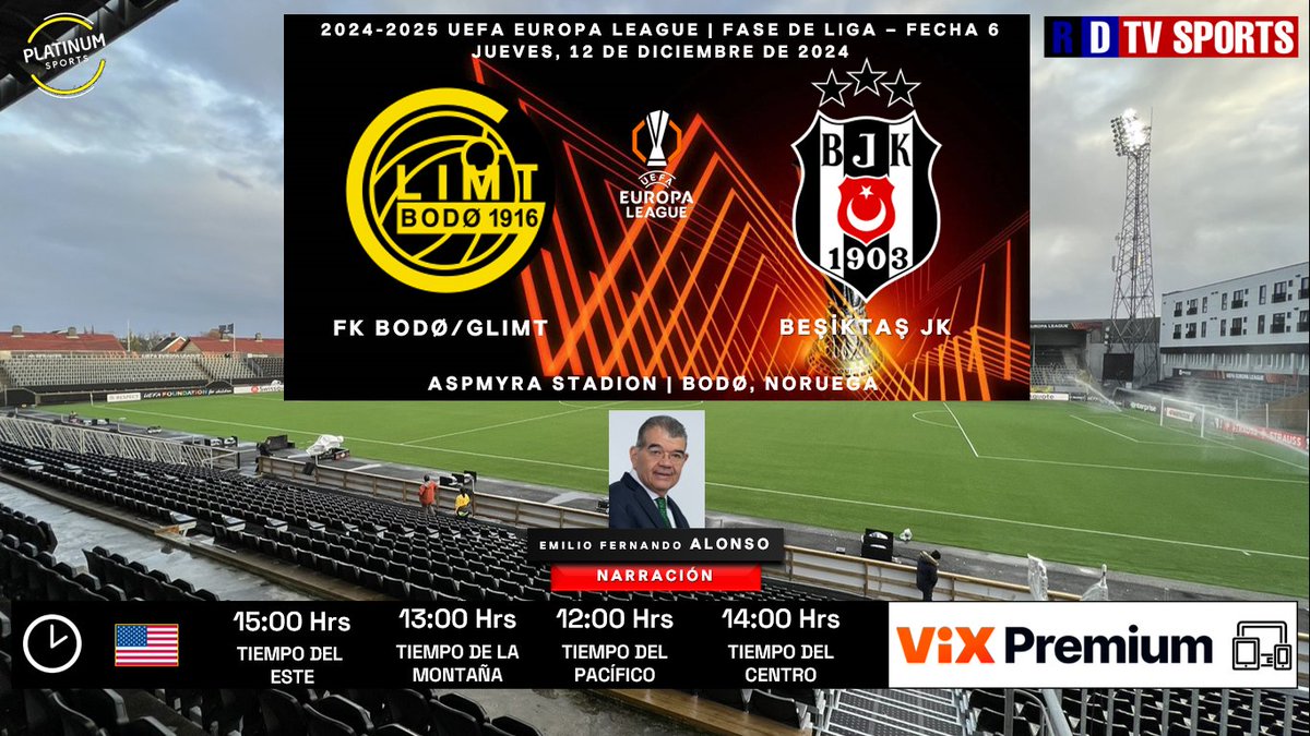 ramonovic09's tweet photo. #UEL 2024-2025 #FaseDeLiga #Fecha6 | ๐ณ๐ด #BodรธGlimt ๐ #Beลiktaล ๐น๐ท
๐๏ธ Hoy
๐บ๐ธ โฐ 15:00 Hrs ET, 12:00 Hrs PT
๐ฑ๐ป @VIX Premium
๐ค @emilio_alonso69
๐คณ๐ผ #UELEnViX #BODBES https://t.co/wp7iRdHvAG