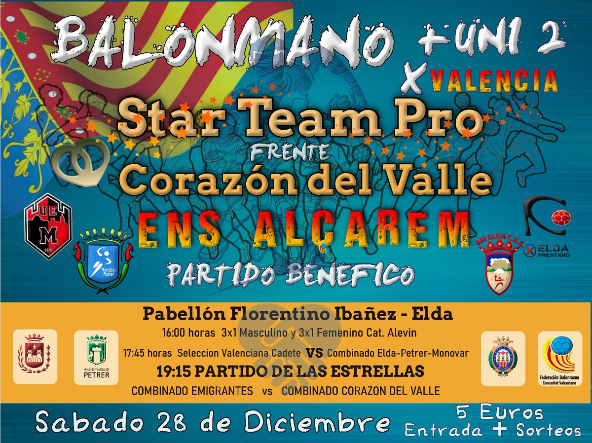 EL RECORD (@elrecord) on Twitter photo EL FLORENTINO VIVIRÁ EL SÁBADO 28 UNA TARDE BENÉFICA y MUY BALONMANERA
elrecord.net/el-florentino-…
#balonmano #Elda #Petrer #Monovar #handball #handbol <a href="/fbmcv/">#ComunitatDelHandbol 🧡💙</a> <a href="/elda_prestigio/">CBF ELDA PRESTIGIO</a> EL FLORENTINO VIVIRÁ EL SÁBADO 28 UNA TARDE BENÉFICA y MUY BALONMANERA
elrecord.net/el-florentino-…
#balonmano #Elda #Petrer #Monovar #handball #handbol <a href="/fbmcv/">#ComunitatDelHandbol 🧡💙</a> <a href="/elda_prestigio/">CBF ELDA PRESTIGIO</a>