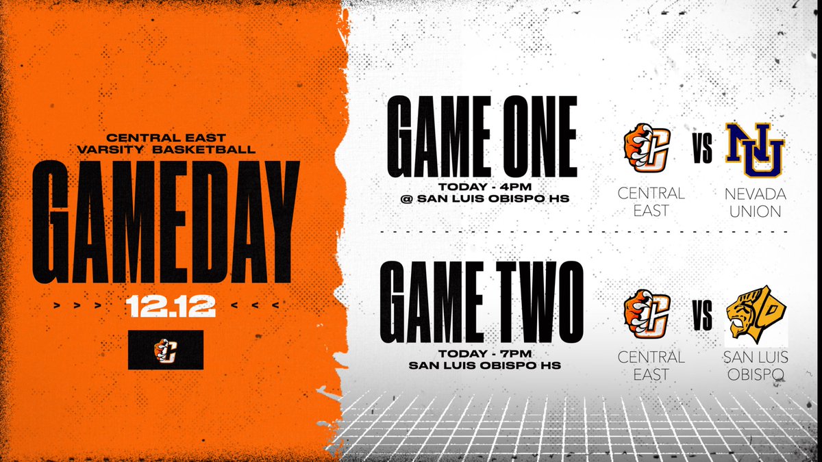 CentralEastBB's tweet photo. 𝑮𝒂𝒎𝒆 𝑫𝒂𝒚 𝑫𝒐𝒖𝒃𝒍𝒆 𝑯𝒆𝒂𝒅𝒆𝒓!
Your Varsity Boys head out to the Morro Bay H.I.T. for the next 3 days and get to compete against some of the costal teams!
Two games on the day
Game one vs. Nevada Union at 4PM!
Game two vs. San Luis Obispo at 7PM!
#CGHoops https://t.co/uiZnegZWv6