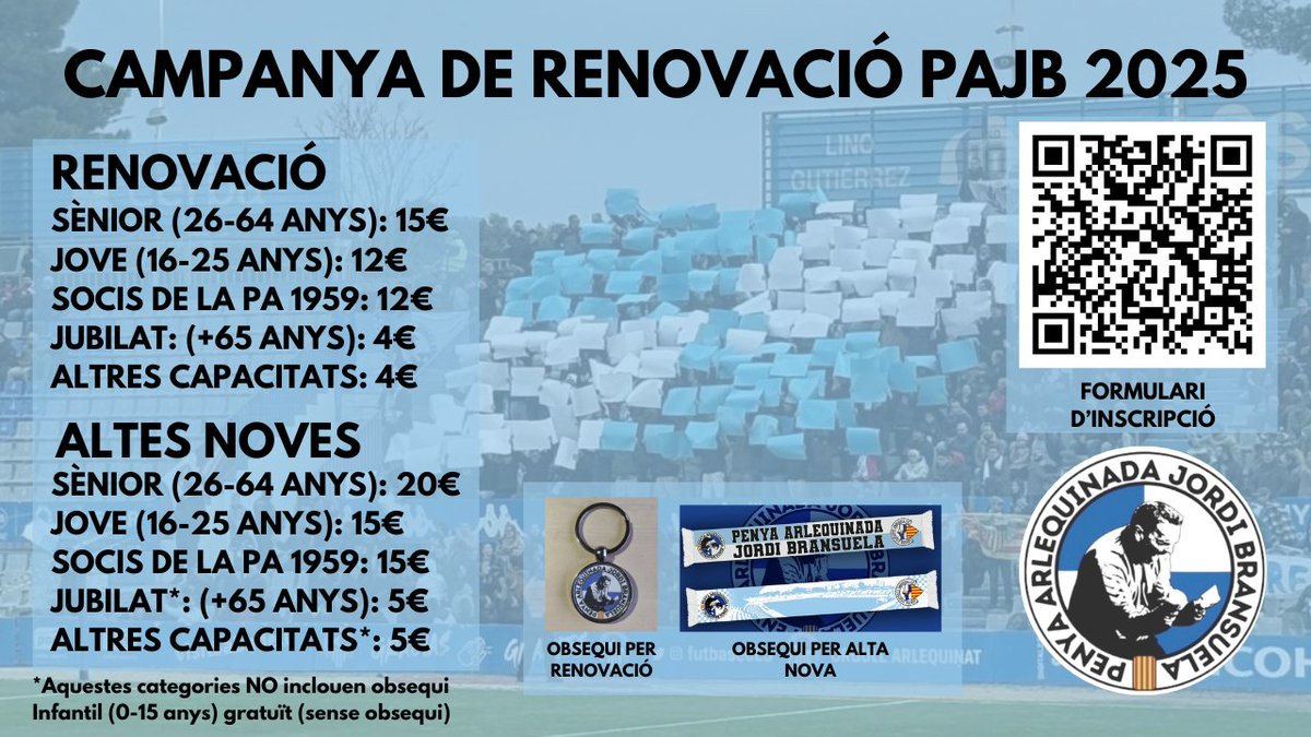 penyajbransuela's tweet photo. π πΆππππ ππ ππππΜππ
π π
π πππππππππΜ πππ π'πππ 2025 β¨
π«Ά Suma't a la Penya Arlequinada Jordi Bransuela i gaudeix amb nosaltres d'un any que segur que estarΓ ple d'emocions
π T'esperem!
π Formulari: https://t.co/W5y1D0BKTU https://t.co/cVUWN4xvao