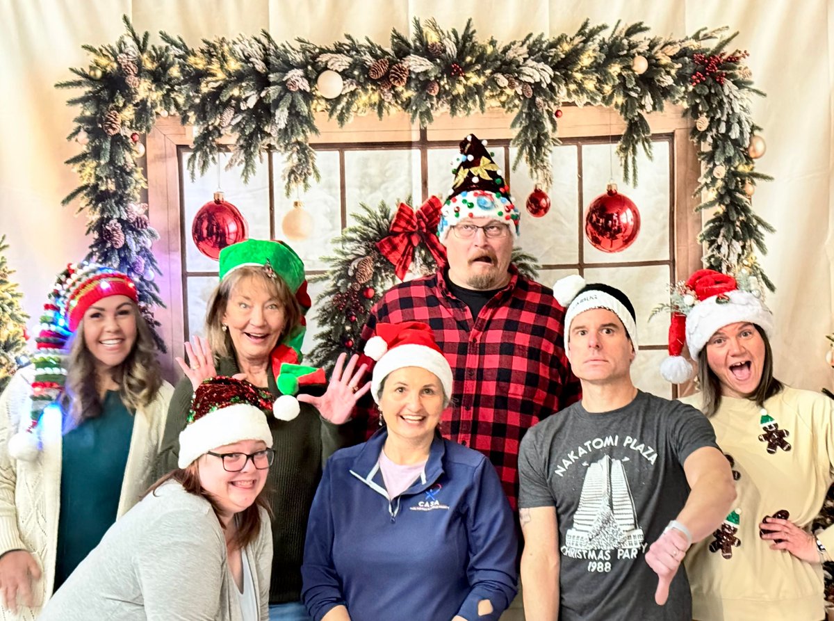 FlatheadCASA's tweet photo. 🎄 Merry Christmas &amp; Happy New Year from CASA for Kids! 🎄 Our office will be closed Dec. 24-25. Huge thanks to our amazing donors &amp; volunteers—we couldn’t do this without you! P.S. Check out our staff Christmas pic for a laugh. 😉 #GratefulHearts #CASAforKids https://t.co/xTg4Fq48TD