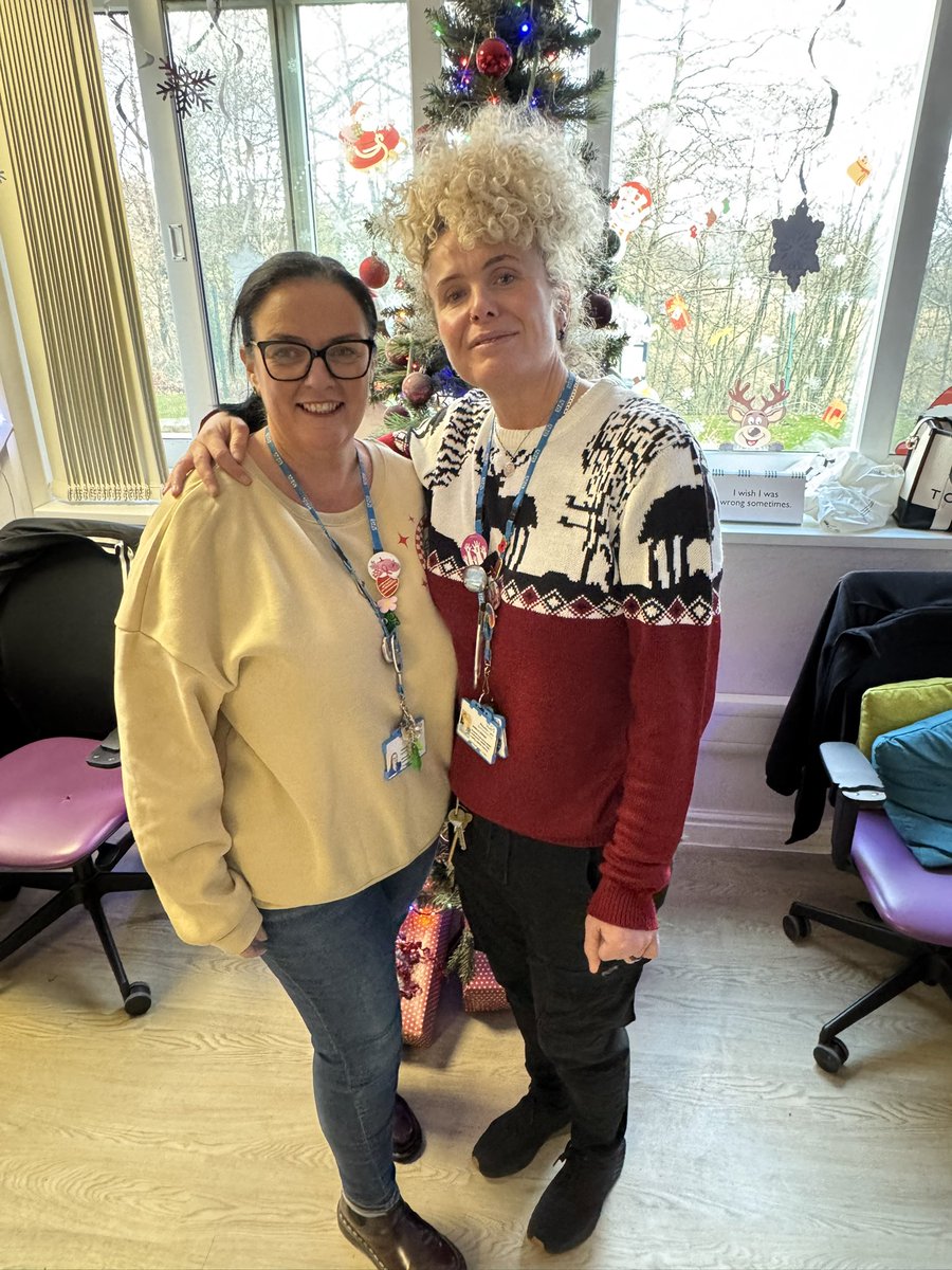 Rebecca22387423's tweet photo. Christmas jumper day at the Irwell unit, we made bacon butty’s for everyone.  Raising money ! @PennineCareNHS https://t.co/3r4CDOHzBv