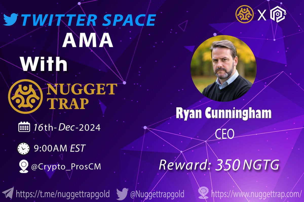 CryptoPros (@crypto_proscm) on Twitter photo #AMASpaceX
CryptoPros Community × <a href="/Nuggettrapgold/">Nuggettrap RWA</a>
🗓 DATE : 16th, Dec , 2024
⏰TIME : 9:00 AM EST (21:00 PM UTC+7)
🏠VENUE : x.com/i/spaces/1mrGm…
🏆Reward Pool: 350$ NGTG
🔥Join to have a chance to win big prizes 🚀🚀
🔥 winners Telegram & Twitter will get $10 #AMASpaceX
CryptoPros Community × <a href="/Nuggettrapgold/">Nuggettrap RWA</a>
🗓 DATE : 16th, Dec , 2024
⏰TIME : 9:00 AM EST (21:00 PM UTC+7)
🏠VENUE : x.com/i/spaces/1mrGm…
🏆Reward Pool: 350$ NGTG
🔥Join to have a chance to win big prizes 🚀🚀
🔥 winners Telegram & Twitter will get $10