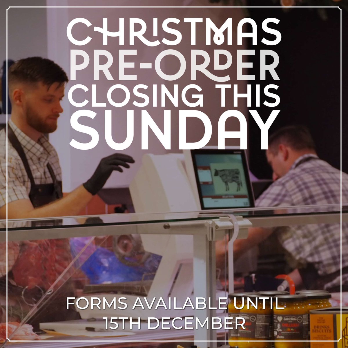Secure your pre-order for the big day!🤗 ✨Place your order either in-store or online and our expert team will prepare all of your scrumptious essentials ready for collection 🎁 🍽️

Order online here ow.ly/BWai50UlA4k 🔗