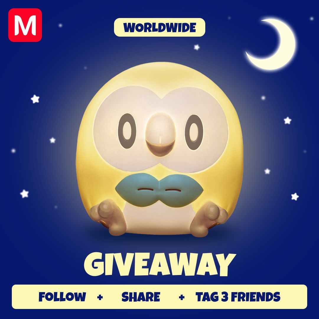 🌙 GIVEAWAY 🌙
Pokémon Poképeace Rowlet Room Light
🛑buff.ly/3PclWXX
How To Enter:
🦉 Follow us
🦉 Share this post
🦉 Tag 3 friends

For more info: 
🛑buff.ly/3ORptuk
#GIVEAWAY #Rowlet #Light #Homeware