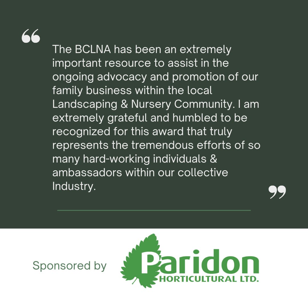 Our most selfless member award, the 2024 Volunteer of the Year, goes to Kyle Beattie of @artisangardengroup and @itsaboutthymenursery!

Thank you for everything you do for us 🫶

This award is sponsored by Paridon Horticultural