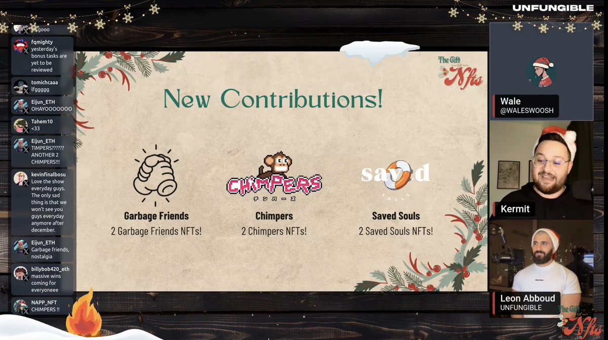 Very happy and blessed to contribute to "The Gift Of NFTS" that <a href="/leonabboud_/">Leon Abboud</a>, <a href="/crypto__kermit/">Kermit</a>, <a href="/waleswoosh/">wale.moca 🐳</a> and the unfungible team are graciously running.

Thank you for the positive impact you all make in this space!

🛟