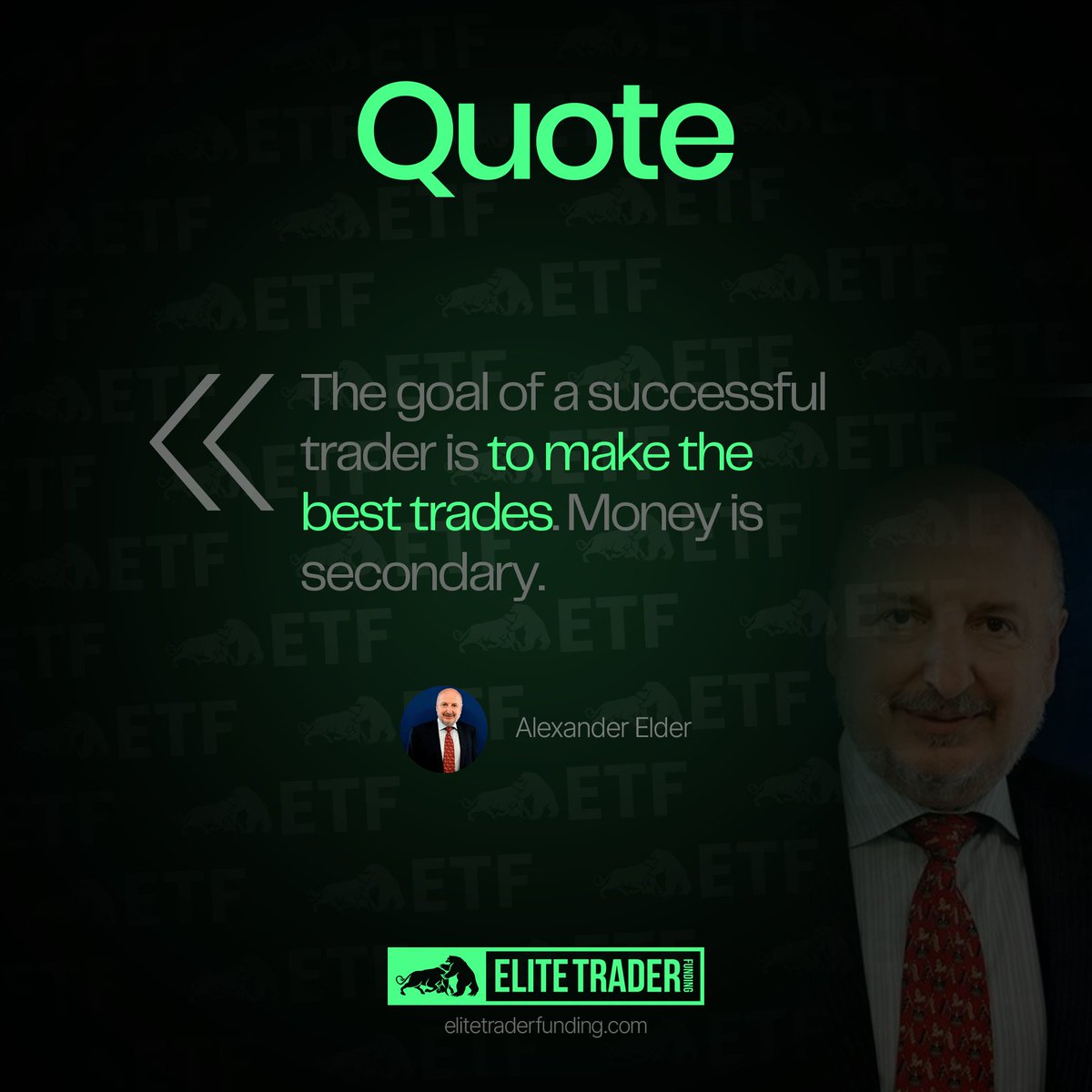 EliteTraderFund's tweet photo. "The goal of a successful trader is to make the best trades. Money is secondary."
โ Alexander Elder
How does this resonate with your trading journey? Share your thoughts!
#EliteTraderFunding #ELITEMAS https://t.co/KjqcZFe2Em
