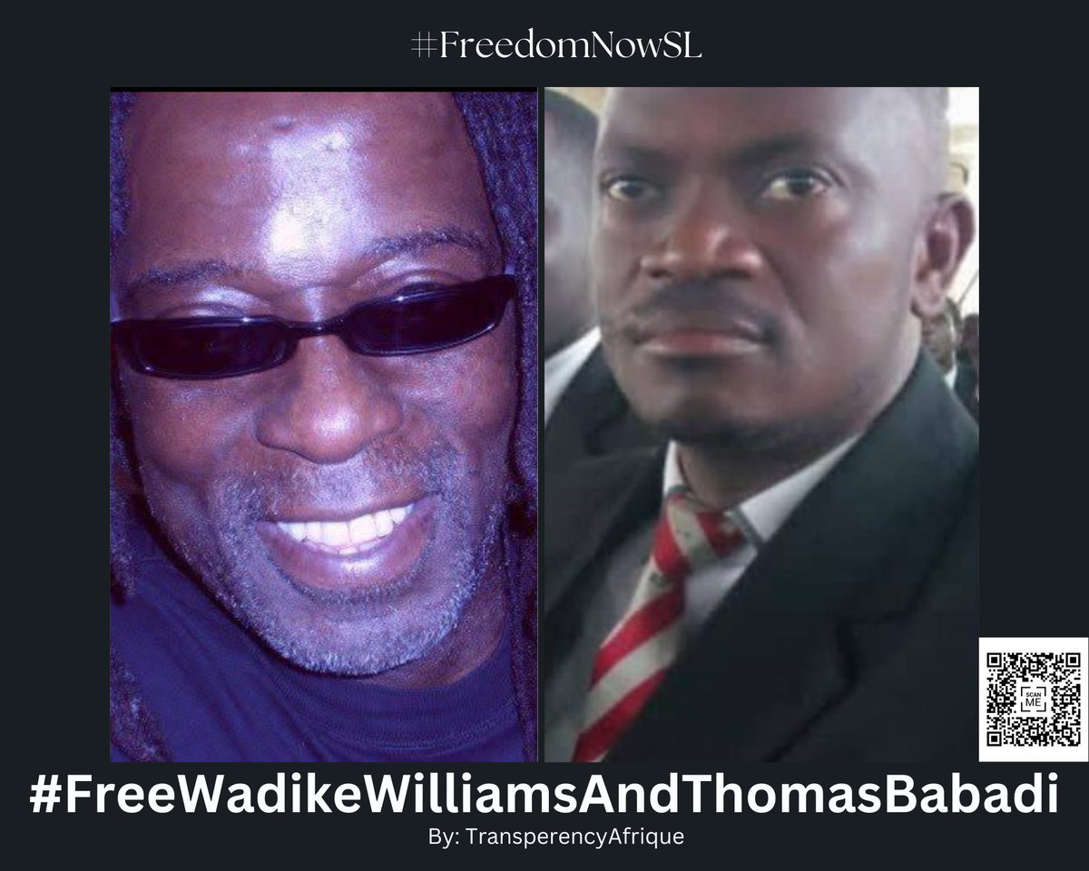 📢 I join the body of fellow citizens who are today deeply troubled by the continued arrest and detention of Mr. Wadike Williams and Mr. Thomas Babadi, peaceful citizens exercising their constitutional right to peaceful protest. 🇸🇱

Our 1991 Constitution explicitly protects the