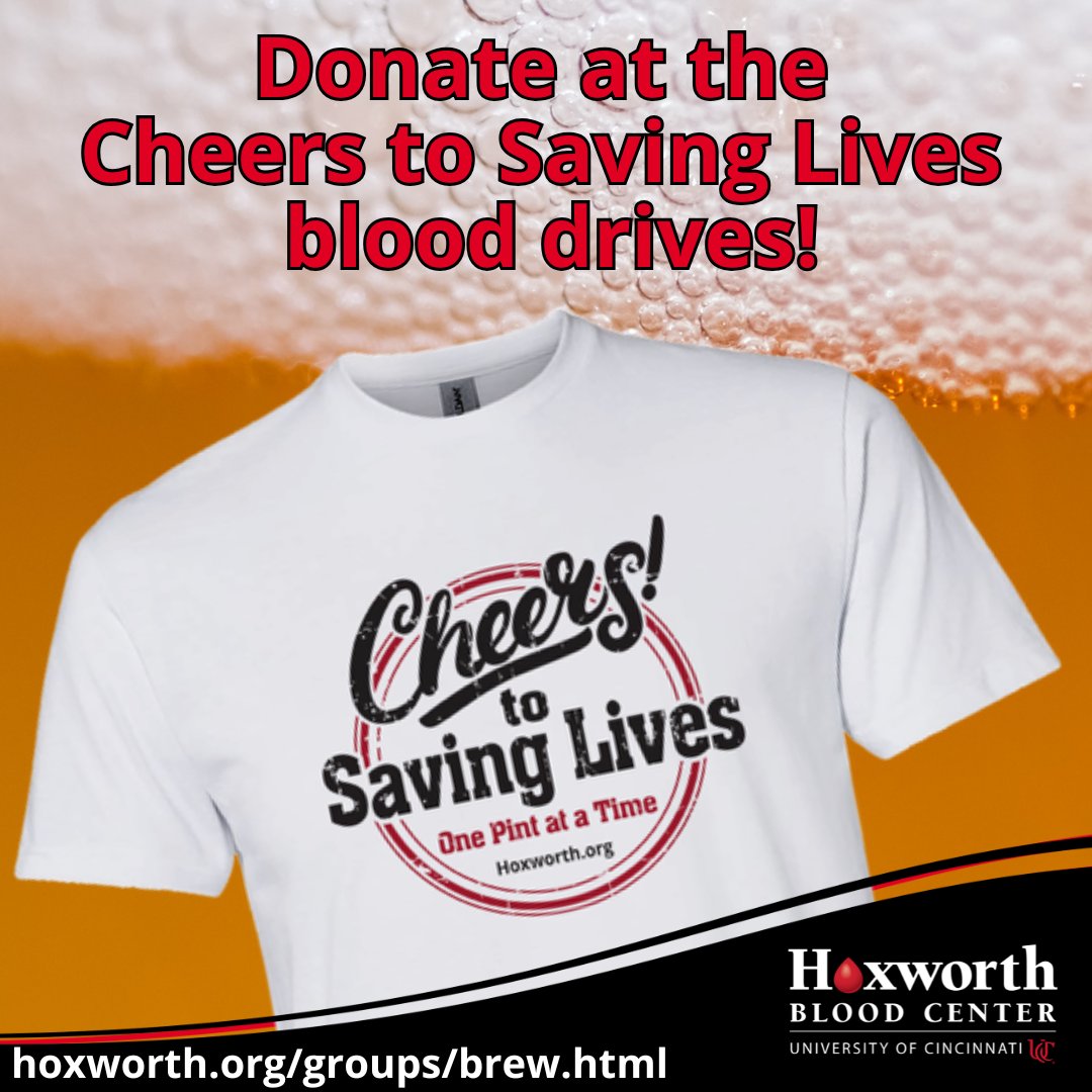 HoxworthUC's tweet photo. Our Cheers to Saving Lives Blood Drives continue tomorrow at HighGrain, Brentwood Brewpub and West Side Brewing. All donors will receive our exclusive Cheers T-shirt and a gift from the brewery. Schedule your appt. today! https://t.co/pCWNjLy4VW
.
#HighGrain #WestSideBrewing https://t.co/zFX2RRUj8G