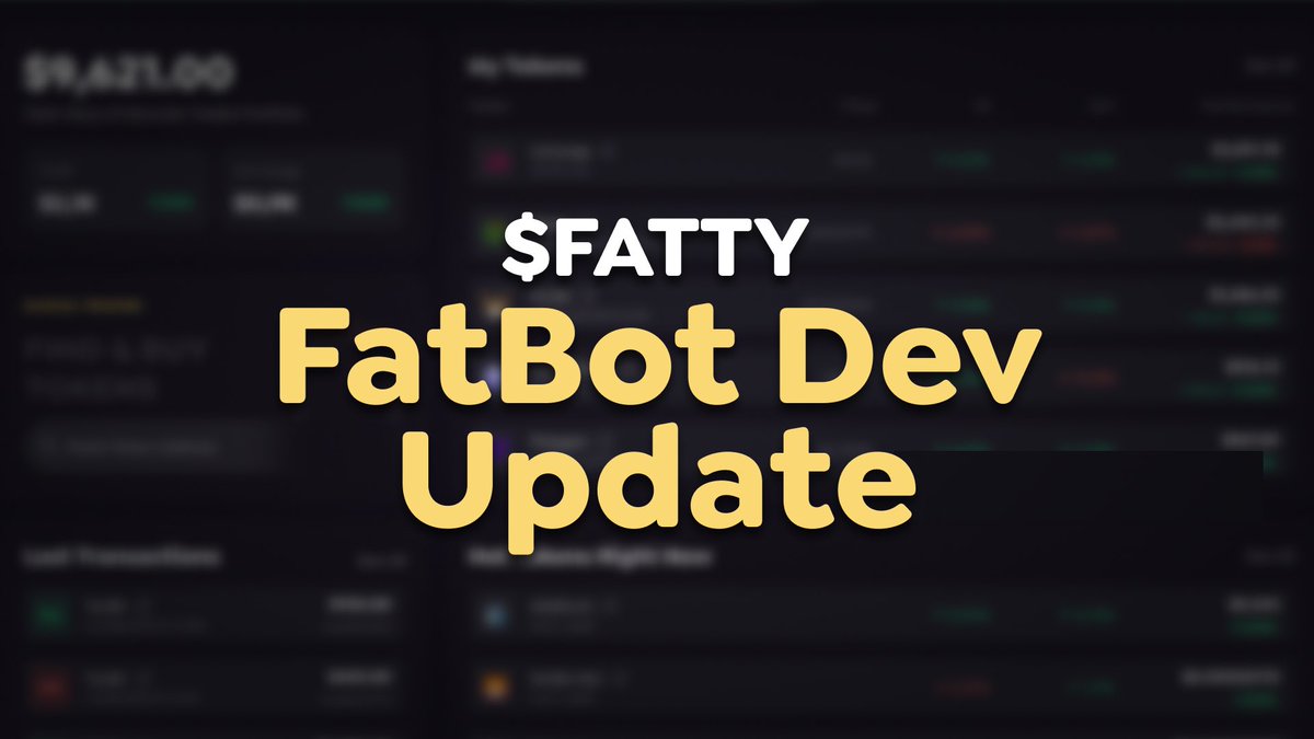 🚀 #FatBot Development Update

The $FATTY Ecosystem is evolving rapidly, and here’s what’s new since our last update:  

🛠 New Progress:  
• Backend: Anti-MEV solutions, gas fee optimization, max buy functionality, and ETH portfolio integration.  
• Frontend: Polished