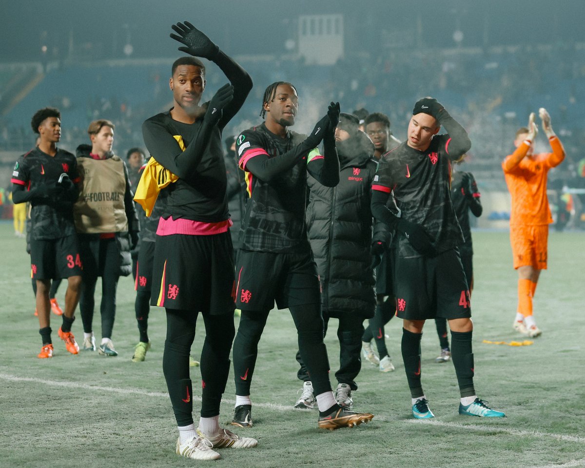ChelseaFC's tweet photo. To those of you who have made the trip from London to Almaty, your support is unbelievable. Thank you. ✊🔵

#CFC | #UECL https://t.co/kz8Gbk97Yb