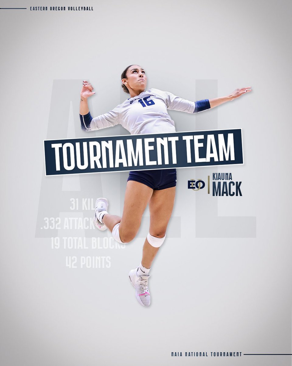 EOUAthletics's tweet photo. ๐จ๐ณ๐ณ-๐ป๐ถ๐ผ๐น๐ต๐จ๐ด๐ฌ๐ต๐ป ๐ป๐ฌ๐จ๐ด
Congratulations to Kiauna Mack on being named to the 2024 NAIA Volleyball All-Tournament Team!
#MountUp | #EOUvb https://t.co/oCXJuhsoLP