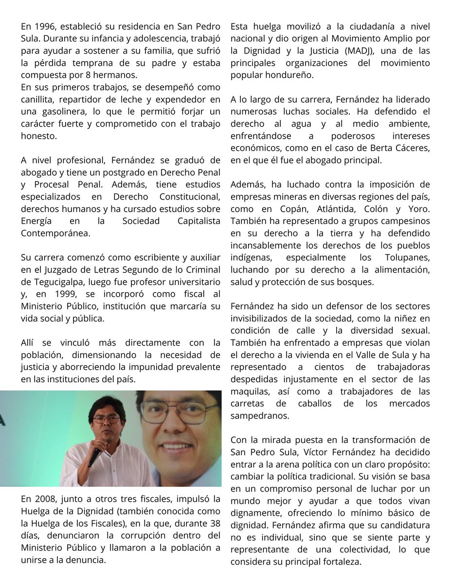⚖️ "Lo que hay al otro lado son estructuras financiadas por el crimen. Nosotros tenemos ética." – Víctor Fernández.

‼️Haconenzado el cambio para San Pedro Sula. ¡Vamos juntos!
#CambioIndependiente #EleccionesHonduras2025
#sanpedrosula