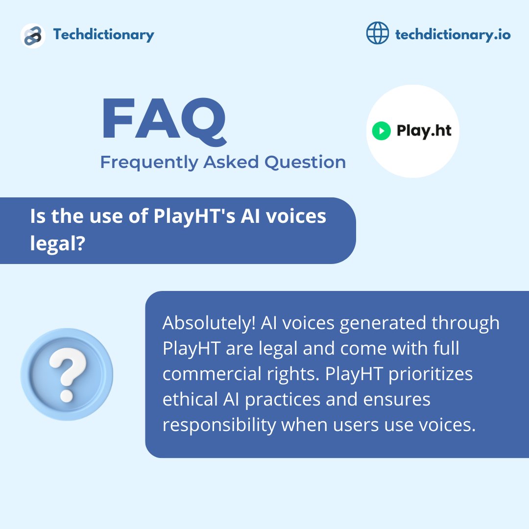 TechDictionaryy's tweet image. [FAQ] Frequently Asked Questions When Using PlayHT | Part 1  
#PlayHT #AIvoice #TechDictionary #AItools #ArtificialIntelligence #AI #EcuadorSinLuz #Ecuador #riyadh #Rajinikanth #RutoLiesAllTheTime #TheGameAwards #ThisMorning #ypotheseis