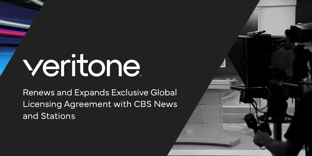 VeritoneME's tweet photo. We are pleased to share that we have renewed and expanded our exclusive global licensing agreement with @CBSNews and Stations! The expanded multi-year contract renewal now includes exclusive local news content from CBS Owned Stations. Read more: https://t.co/j5kqhC2vZd https://t.co/XupaE0pR2S