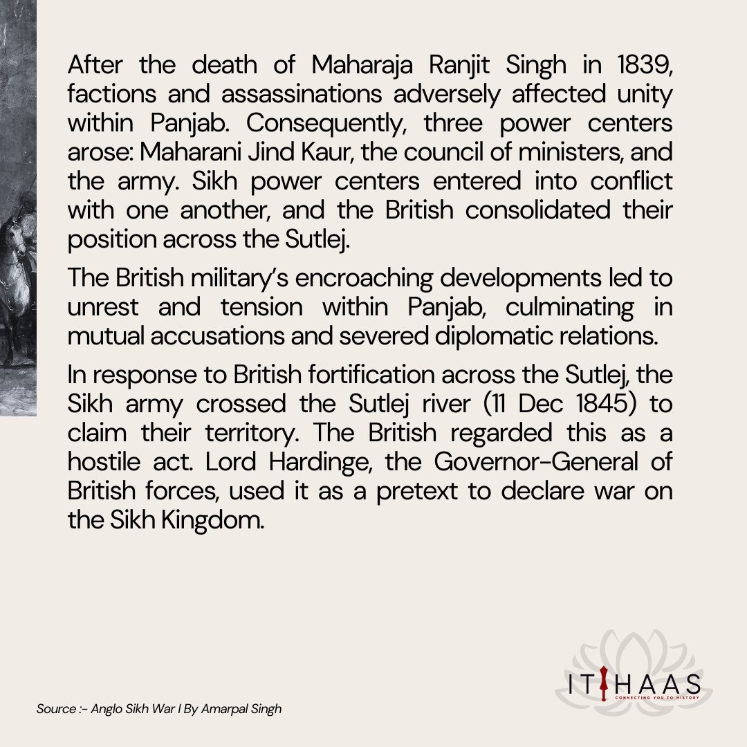 itihaas_th's tweet photo. 13th December, 1845
" TODAY IN SIKH HISTORY "
British Forces Declare War Against Sikhs
#TodayInHistory #India #Punjab #SikhHistory #History #Sikhs #MaharajaDuleepSingh #TheBlackPrince #MaharajaRanjitSingh #MaharaniJinda #Kohinoor #War #AngloSikhWar #AngloSikh #BritishForces https://t.co/dGWCdrqjT0