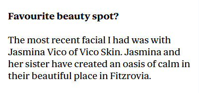Enjoy Kylie's response to the favourite London beauty spot question in the Standard. Not quite Parliament Hill but fair enough!