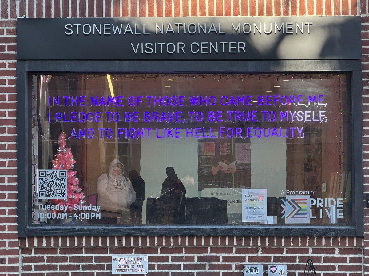 brynn5xox's tweet photo. The @stonewallvisctr is emotional as f**k! 12/10 recommend you go if you are in NYC. #PrideisProtest #Rebel https://t.co/h3gRDSFJT0