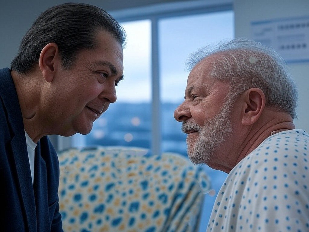 robertakurosawa's tweet photo. ⚠️ #URGENTE Faustão visita Lula no hospital Sírio-Libanês. https://t.co/UVbCVX5Z8G