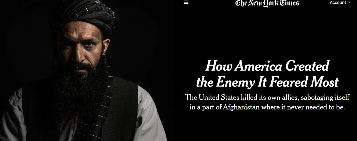 Rob Crilly (@robcrilly) on Twitter photo I have ready many accounts of American failings in Afghanistan. This might be the most devastating of all. Great work <a href="/azamsahmed/">Azam Ahmed</a>
"By all accounts, the Americans virtually ensured their own defeat: They repeatedly bombed their closest supporters here, showing just how little the I have ready many accounts of American failings in Afghanistan. This might be the most devastating of all. Great work <a href="/azamsahmed/">Azam Ahmed</a>
"By all accounts, the Americans virtually ensured their own defeat: They repeatedly bombed their closest supporters here, showing just how little the