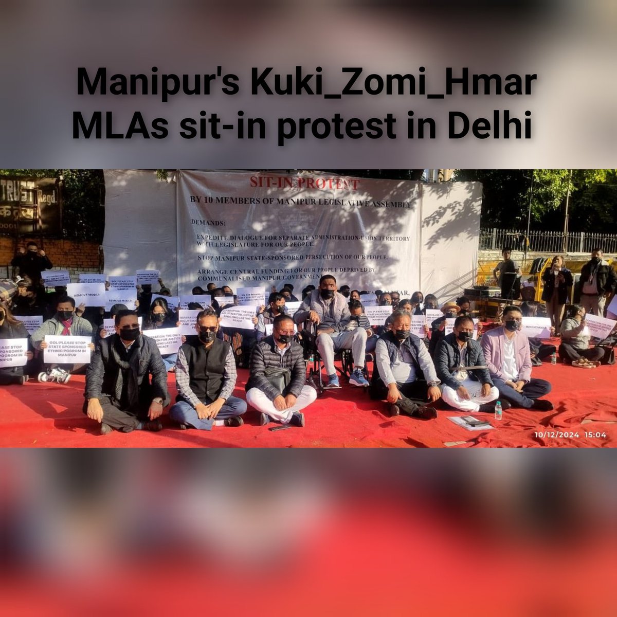 biak777's tweet photo. The silent protest by KUKI_ZOMI_HMAR MLAs at Jantar Mantar was more than just a political act. It was a strong call for justice,dignity,&amp; the right to live through ongoing struggles. 
@IndiaTodayNE @TribalArmy
 @Kap57608111 @timesofindia @themojostory 
https://t.co/9xtt2wmCLJ https://t.co/N18mEstAGA