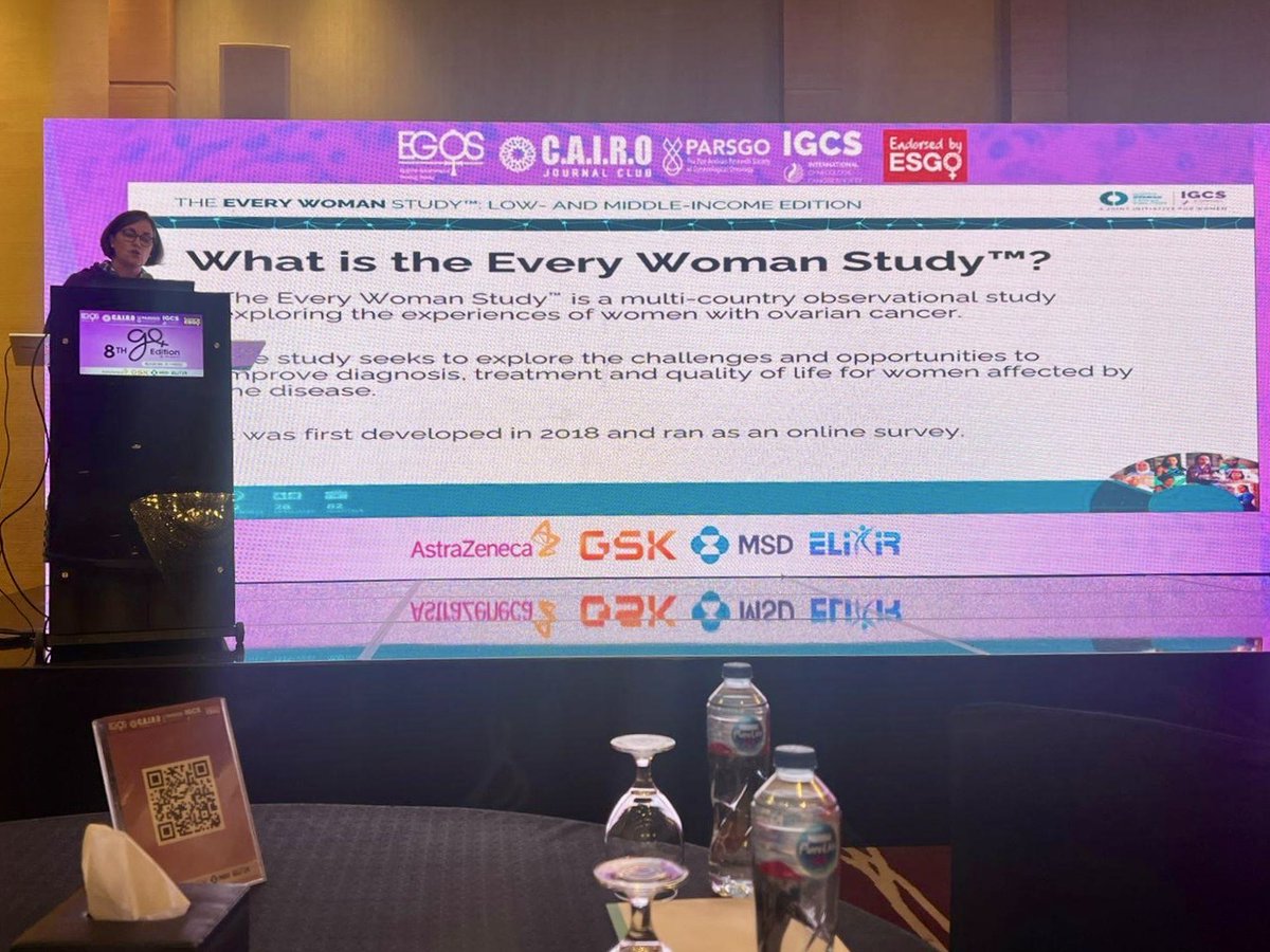OvCancerDay's tweet image. We’re excited to share Frances Reid presenting the Every Woman Study™: Low- and Middle-Income Edition at the 2024 Cairo Journal Club / EGOS Meeting today!
#EvidenceToAction #NoWomanLeftBehind