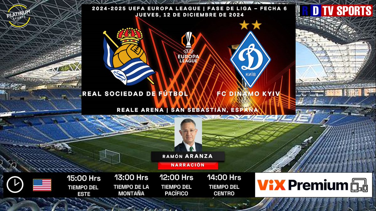 ramonovic09's tweet photo. #UEL 2024-2025 #FaseDeLiga #Fecha6 | ๐ช๐ธ #RealSociedad ๐ #DinamoKyiv ๐บ๐ฆ
๐๏ธ Hoy
๐บ๐ธ โฐ 15:00 Hrs ET, 12:00 Hrs PT
๐ฑ๐ป @VIX Premium
๐ค @ramon_aranza
๐คณ๐ผ #UELEnViX #RSODKV #RealSociedadDinamoKiev https://t.co/uXSnXXKJRv