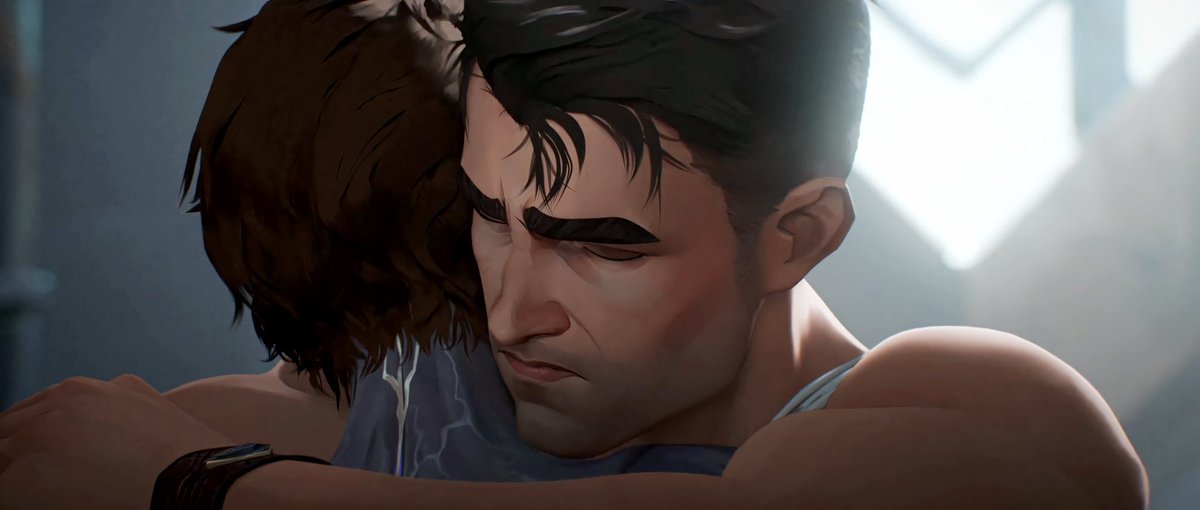 this frame is literally insane wdym his arms fully wrap him as he also nuzzles against him like some needy puppy