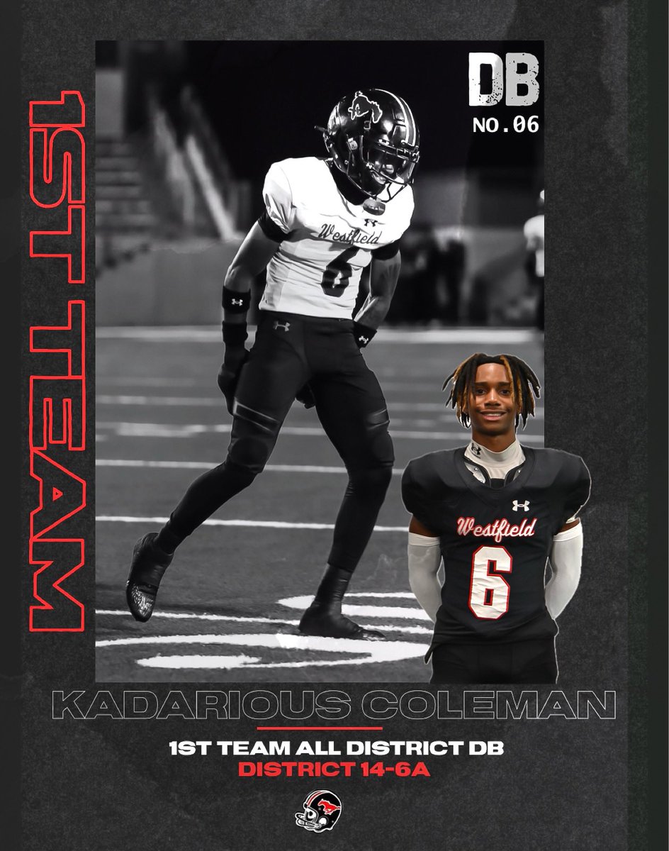 Westfield Mustang Football (@fb_westfield) on Twitter photo 1st Team All-District Defensive Back
🚨 <a href="/K2TooBound/">Kadarious “KD” Coleman</a> 🚨
#TheOnlyWayIsThrough
<a href="/whsmustangs/">Westfield Mustangs</a> <a href="/SpringISD/">Spring ISD</a> <a href="/DezBlackCoach/">Dez Black</a> <a href="/DerrellOliver/">Coach Derrell Oliver</a> @gowestfieldfb <a href="/UAFootball/">Under Armour FTBL</a> <a href="/MarcG14Line/">Marcus Gutierrez</a> <a href="/ihss_houston/">Houston Inside High School Sports</a> <a href="/joeagleason/">Joe Gleason</a> <a href="/HoustonChronHS/">Houston Chronicle High School Sports</a> <a href="/vypehouston/">VYPE Houston</a> <a href="/dctf/">Dave Campbell's — TexasFootball.com</a>
📸<a href="/riphtxphotos/">Ripken</a> <a href="/Shxtbyjayy/">Joseph jones</a> 1st Team All-District Defensive Back
🚨 <a href="/K2TooBound/">Kadarious “KD” Coleman</a> 🚨
#TheOnlyWayIsThrough
<a href="/whsmustangs/">Westfield Mustangs</a> <a href="/SpringISD/">Spring ISD</a> <a href="/DezBlackCoach/">Dez Black</a> <a href="/DerrellOliver/">Coach Derrell Oliver</a> @gowestfieldfb <a href="/UAFootball/">Under Armour FTBL</a> <a href="/MarcG14Line/">Marcus Gutierrez</a> <a href="/ihss_houston/">Houston Inside High School Sports</a> <a href="/joeagleason/">Joe Gleason</a> <a href="/HoustonChronHS/">Houston Chronicle High School Sports</a> <a href="/vypehouston/">VYPE Houston</a> <a href="/dctf/">Dave Campbell's — TexasFootball.com</a>
📸<a href="/riphtxphotos/">Ripken</a> <a href="/Shxtbyjayy/">Joseph jones</a>
