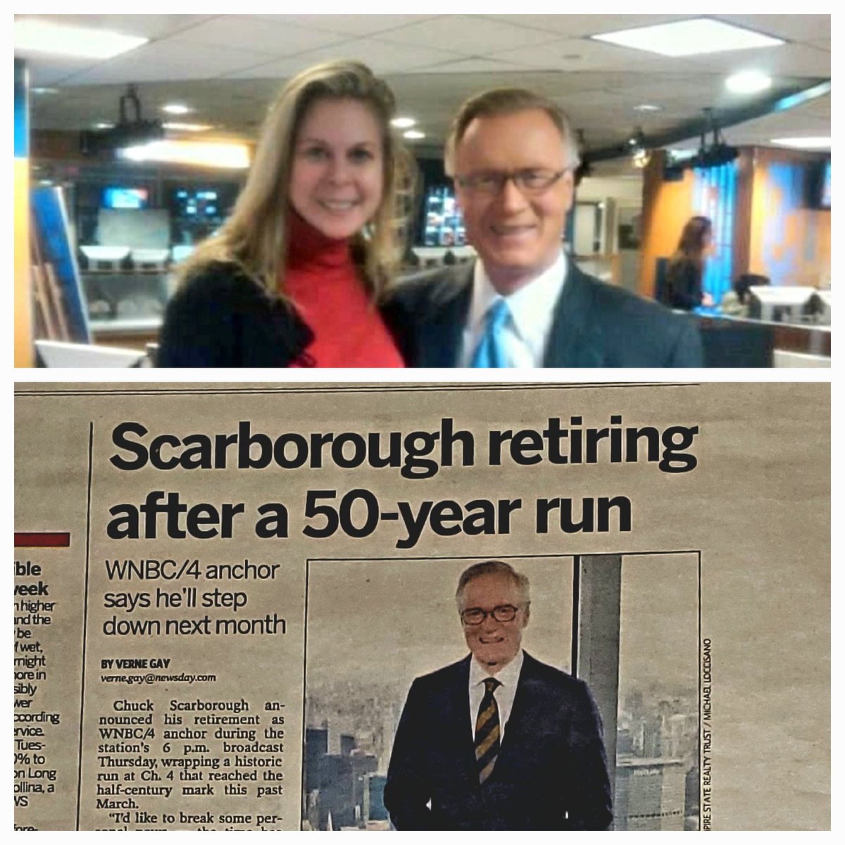 CindyMardenfeld's tweet photo. Today, WNBC journalist Chuck Scarborough is stepping away from the anchor desk after 50 years.  #WNBC #tvanchor  #journalist https://t.co/YaK0xFO8Hv