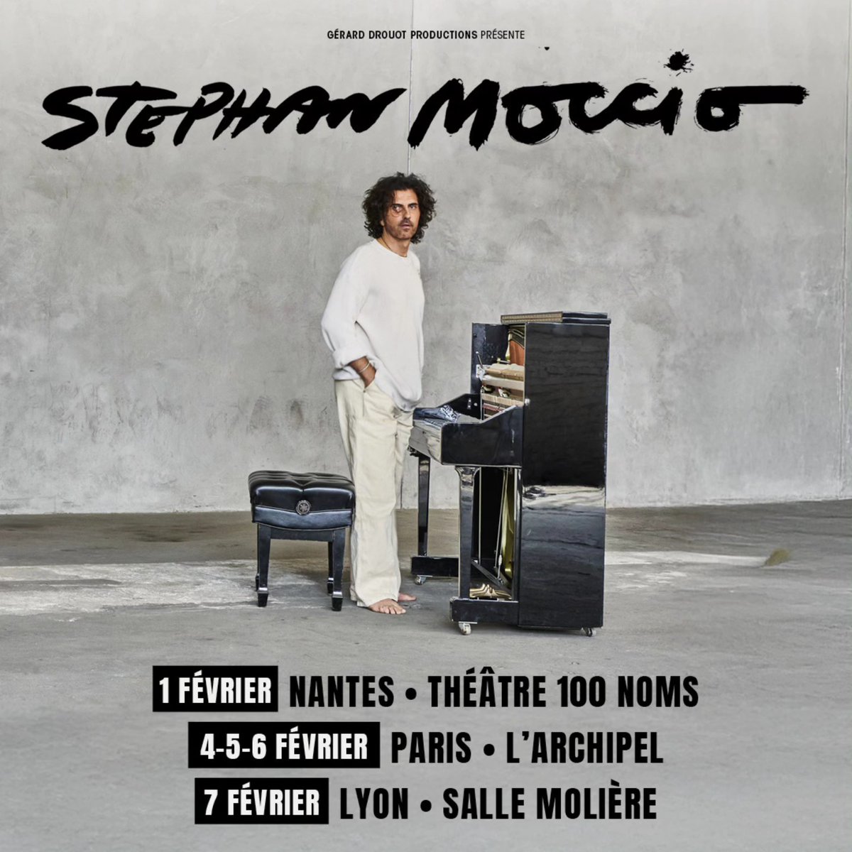 <a href="/stephanmoccio/">Stephan Moccio</a> annonce une série de dates en France dont 3 à Paris les 4, 5 et 6 février 2025 à <a href="/L_Archipel/">L'Archipel</a> Nantes et Lyon !

📅Mise en vente le 13 décembre à 10h 
ℹ️Plus d'informations 👉 bit.ly/4fieeFY