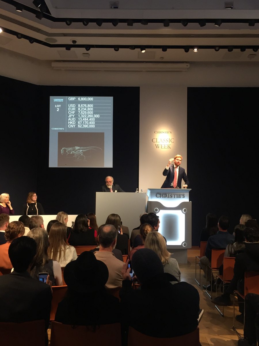 ZenosParadox3's tweet photo. The first time dinosaurs have been sold at Christie's for 260 years...

#christies #auction #dinosaur #stegosaurus #allosaurus #fossil #jurassic #classicweek https://t.co/AU6ww8hmgW