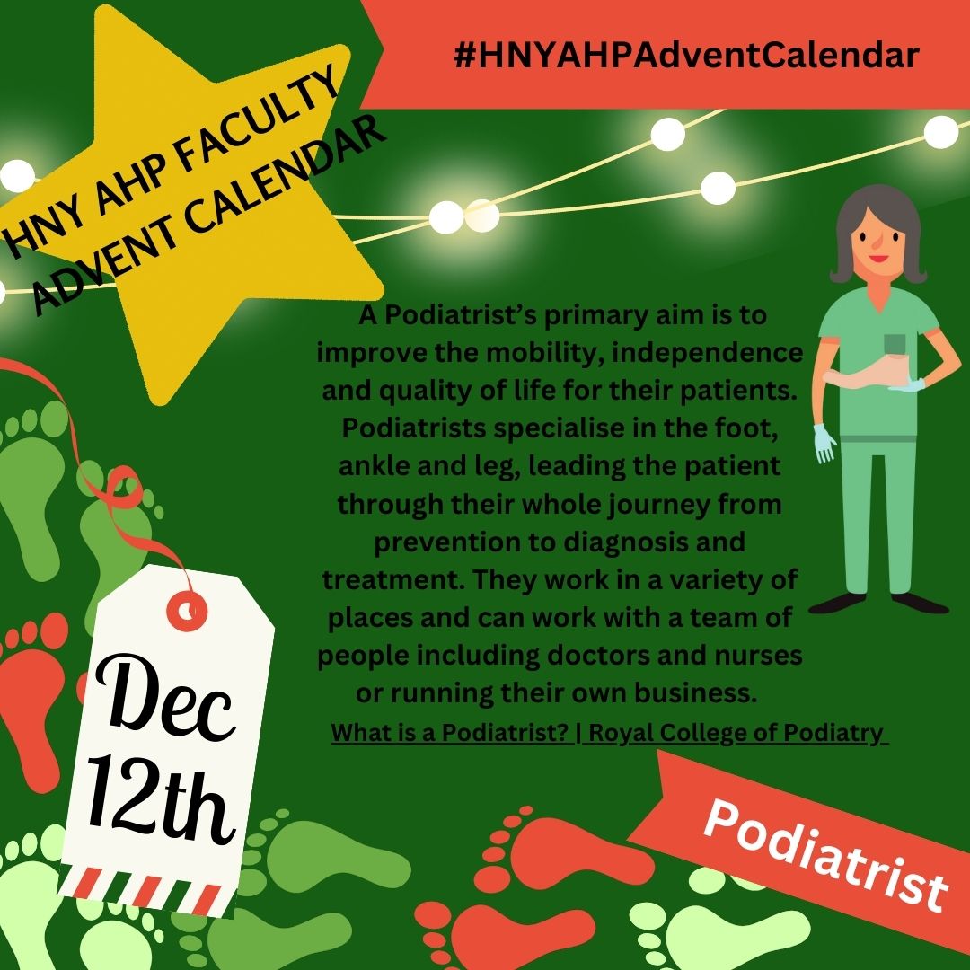 🎄On the 12th day of Christmas Advent HNY AHP Faculty give to you Podiatrists 🎄
