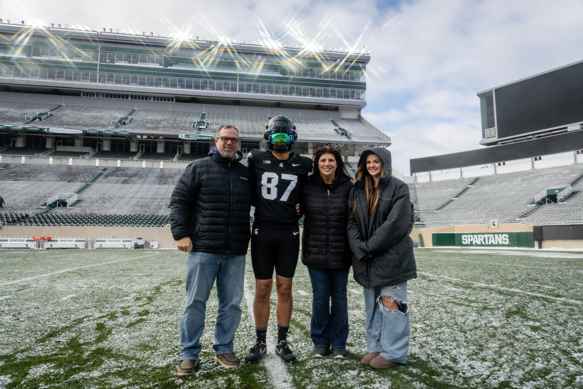 I had a great visit <a href="/MSU_Football/">Michigan State Football</a> a few weeks ago. Thank you <a href="/CoachBegnal/">Joe Begnal</a> <a href="/MasonRuddy/">Coach Mason Ruddy</a> <a href="/ChadWilt/">Chad Wilt</a> for having me and my family. GO GREEEEEN🟢⚪️

<a href="/Hudsyfootball/">Hudsonville Football</a> <a href="/MichFBFrenzy/">Michigan Prep Frenzy</a> <a href="/mikickacademy/">Michigan Kicking Academy</a> <a href="/TheD_Zone/">The D Zone</a> <a href="/MIexposure/">Michigan exposure</a> <a href="/KornblueSnappin/">Kornblue Snapping</a>
