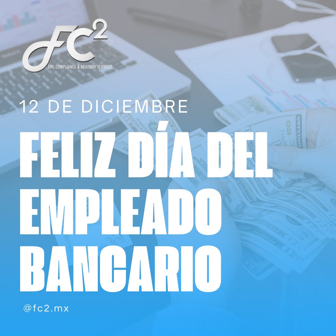 fc2cc's tweet image. 🌟 Feliz Día del Empleado Bancario 🌟

En FC2-AML Compliance &amp;amp; Advisory Services estamos orgullosos de colaborar con quienes hacen de la banca un pilar de nuestra economía. 🏦🤝

#DíaDelEmpleadoBancario #CompromisoFinanciero #FC2AML #SectorFinanciero #LuchaContraElLavadoDeDinero