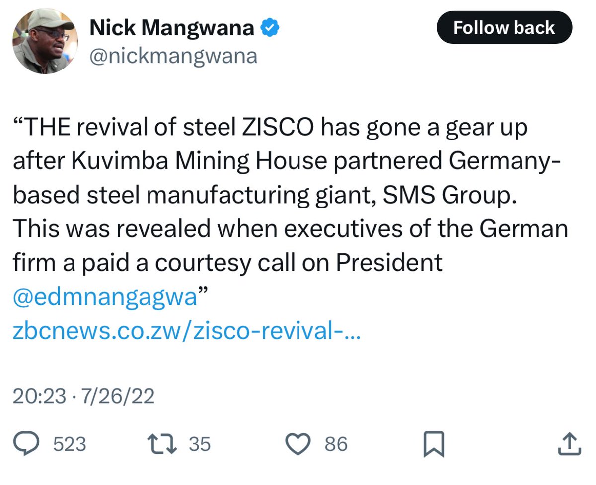 advocatemahere's tweet photo. 🔸You promised us that ZISCO Steel would re-open in 2018. It never happened. Please apologize for lying to the public.

We need new leaders.🇿🇼 https://t.co/Fwd3SstqKZ