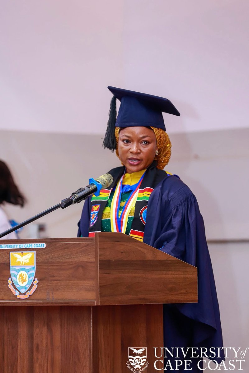 VoiceOfUCC's tweet photo. 🎓UCC 57th Congregation🎓

Mrs. Khadijah Abu Seidu was honored as the valedictorian for the BSc. (Nursing Top-Up), BSc. (Midwifery Top-Up), &amp; Diploma in Midwifery programs, achieving a CGPA of 3.8 at the 5th session of the 57th UCC Congregation🥇

Valedictorian Khadijah 🙌🎓🧠 https://t.co/Zix70IHhcX