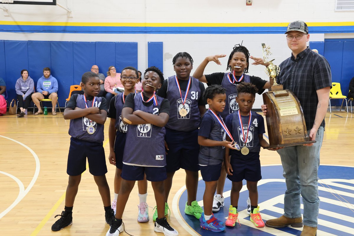 WilmingtonPD's tweet photo. We had a BLAST at the recent Wilmington PAL championship game on Tuesday night! A great crowd came out to cheer the players on as the Community and Brigade Boys and Girls Club fought a hard battle on the court!! https://t.co/fXXNBFNznE