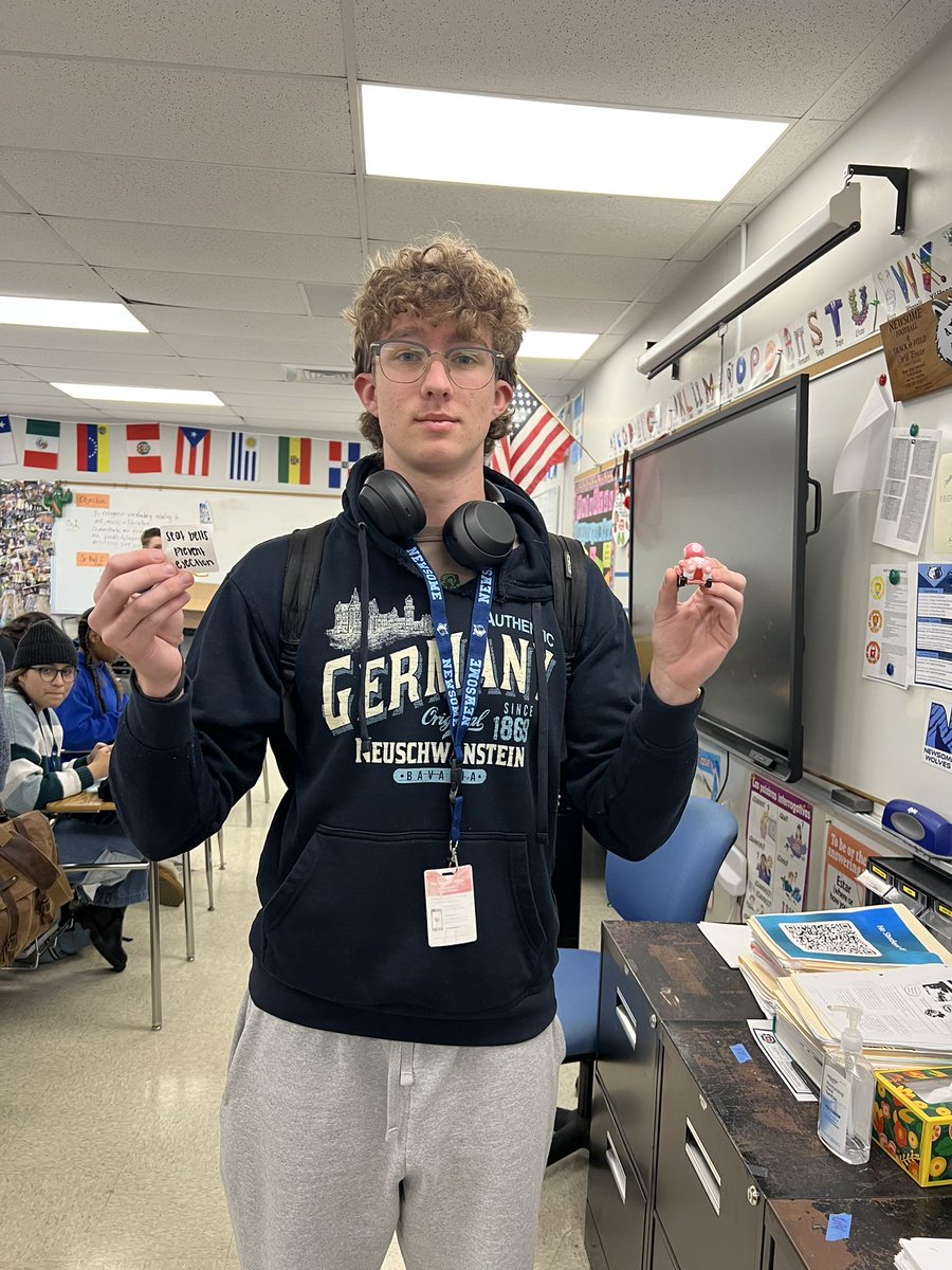 For day 4 we walked around all day wearing signs that displayed seatbelt facts. There were also Mario Kart characters with seatbelt facts attached to them hidden around school for students to find! We are racing through the end of the week!🏎️#battleofthebelts2024 <a href="/HCPSNewsomeHS/">Newsome High School</a>